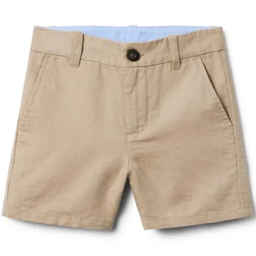 Janie and Jack Tan Linen-Cotton Shorts, 12-18 months